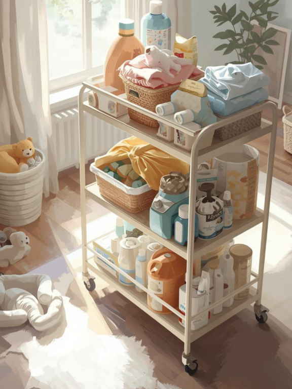What Goes on a Postpartum Cart? The Complete Bedside Setup for Night Feeds and Baby Care