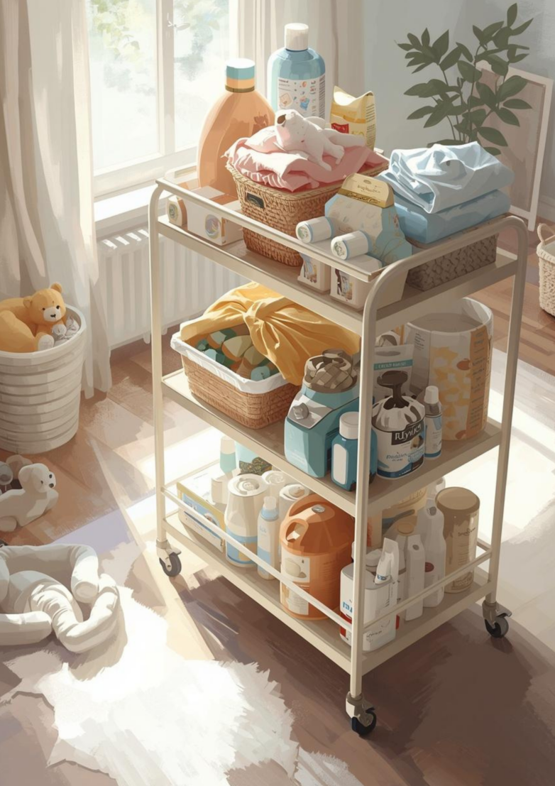 What Goes on a Postpartum Cart? The Complete Bedside Setup for Night Feeds and Baby Care