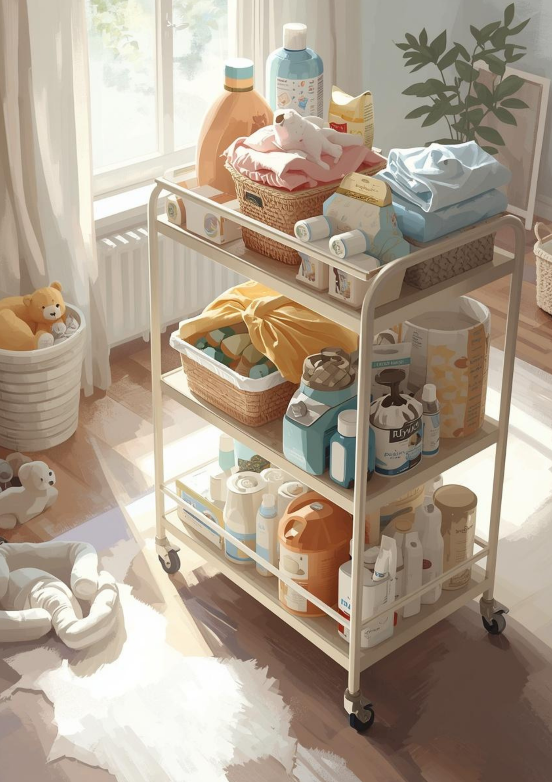 What Goes on a Postpartum Cart? The Complete Bedside Setup for Night Feeds and Baby Care